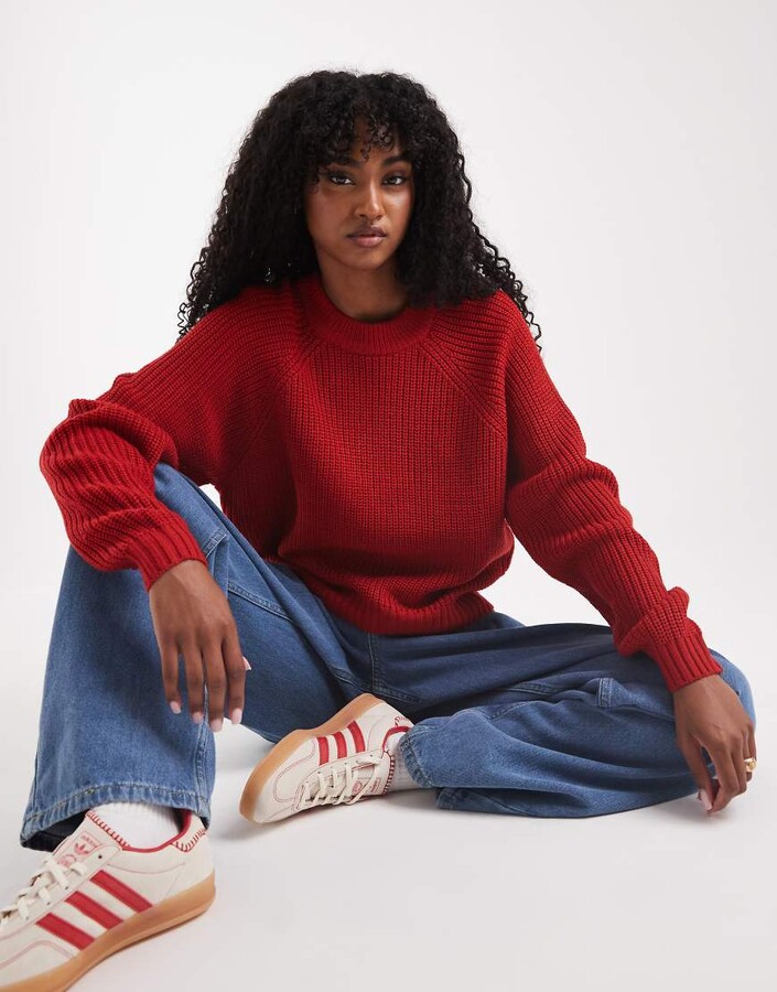 Threadbare crew neck sweater in red