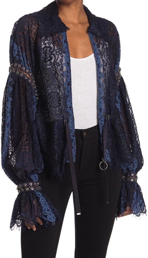 Jonathan Simkhai Grommet Lariat Lace Jacket ShopStyle
