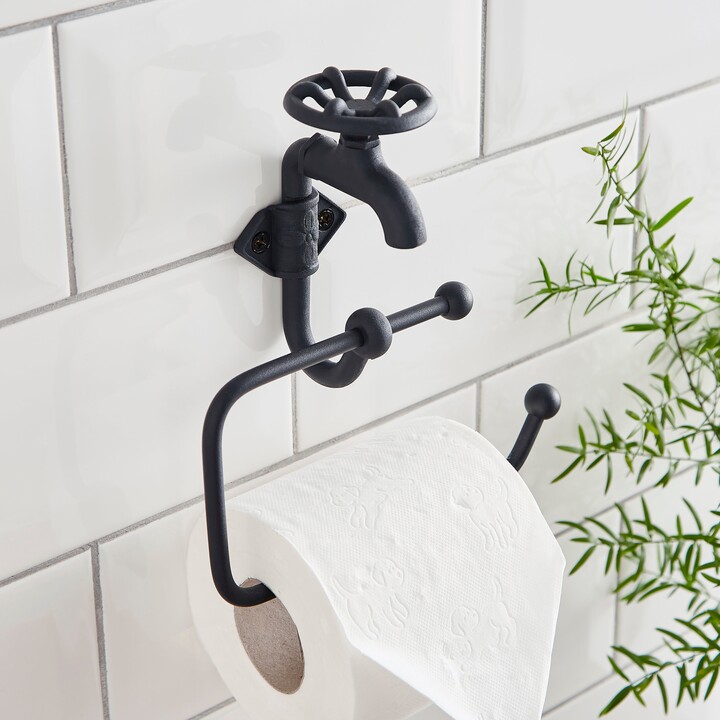 Dunelm Vintage Tap Toilet Roll Holder Black ShopStyle Bath Accessories