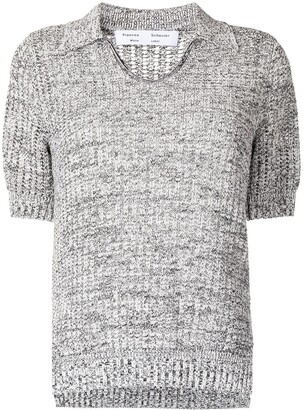 Proenza Schouler White Label Knitted Short-Sleeve Polo Top