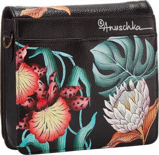 Anuschka Small Messenger - 669 (Island Escape Black) Handbags