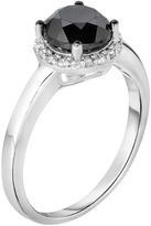 Thumbnail for your product : 1 3/4 Carat T.W. Black & White Diamond Sterling Silver Halo Ring