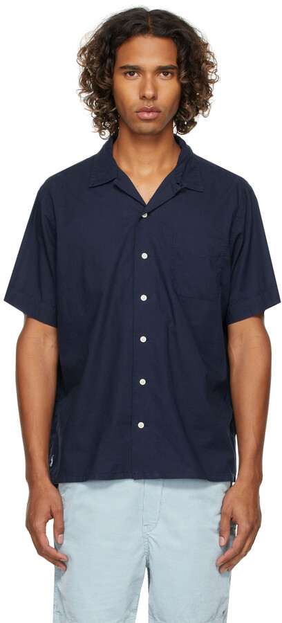 ralph lauren navy short sleeve shirt
