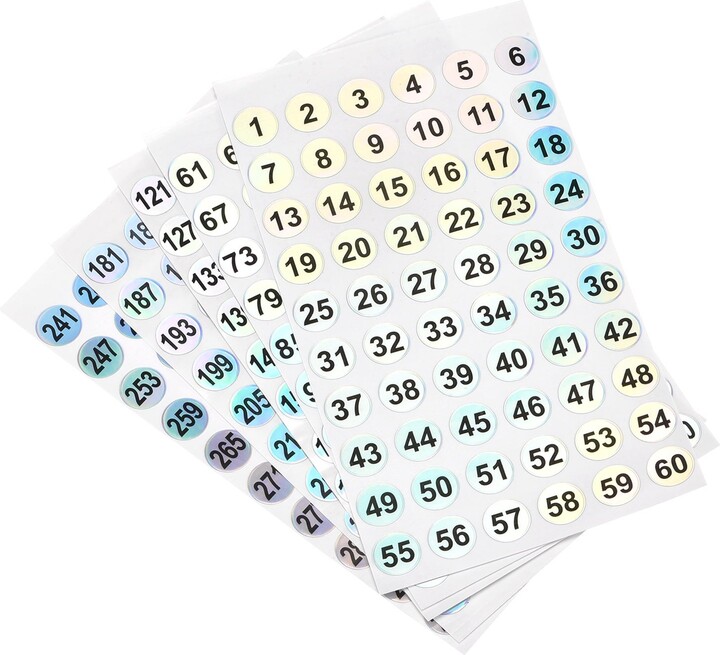 Unique Bargains Number Sticker 1 to 300 Number Self Adhesive Reflective