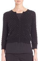 Thumbnail for your product : Michael Kors Collection Embellished Cashmere Zip Cardigan