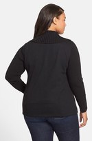 Thumbnail for your product : Sejour Zigzag Quilted Sweater Jacket (Plus Size)