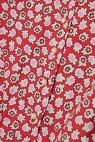 Thumbnail for your product : Batsheva Grace Faux Pearl-embellished Floral-print Cotton-poplin Blouse - Red