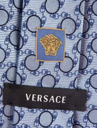 Versace Geometric Silk Jacquard Tie