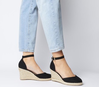 black espadrille wedges uk