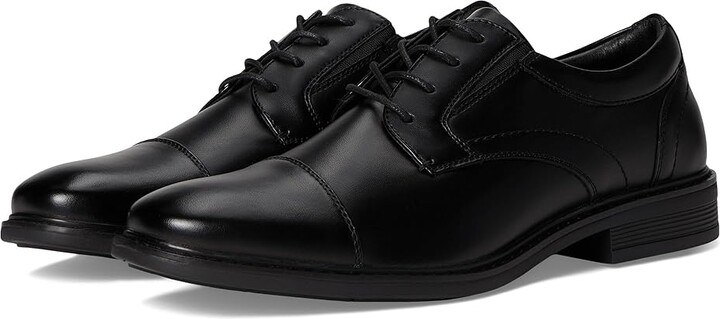 Nunn Bush Jarvis Cap Toe Oxford Dress Casual Business Formal Lace Up Men's Lace Up Wing Tip Shoes Black : 12 W (EE), Leather
