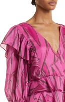 Thumbnail for your product : Ted Baker Victoir Abstract Print Chiffon Ruffle Dress