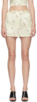 Thumbnail for your product : Alexander Wang Off-White Printed Tap Shorts