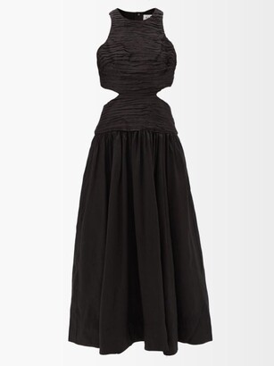 Aje Introspect Cutout Floral-twill Dress - Black