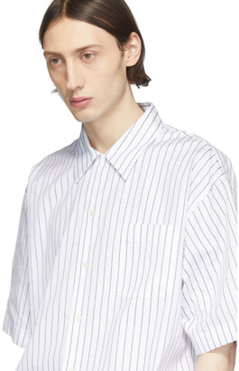 Marni White Poplin Striped Shirt