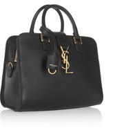 Thumbnail for your product : Saint Laurent Monogramme Cabas Baby Leather Tote - Black