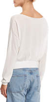 Thumbnail for your product : Elizabeth and James Elise Long-Sleeve Semisheer Cropped-Back Top, Ivory