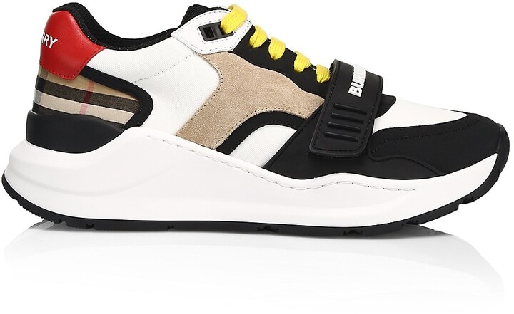 Burberry Ramsey Colorblock Vintage Check Running Sneakers - ShopStyle