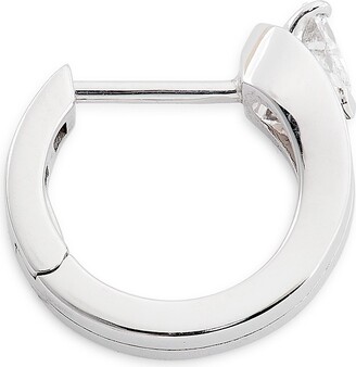 Repossi Serti Inversé 18K White Gold & Diamond Single Hoop Earring