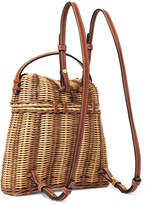 Thumbnail for your product : Ulla Johnson Taja Leather-trimmed Rattan Backpack - Beige
