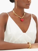 Thumbnail for your product : Tohum Cuore 24kt Gold-plated Heart Pendant Necklace - Red Gold