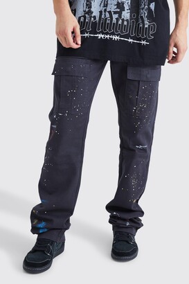  GINGTTO Mens Stacked Flared Sweatpants Patchwork Slim