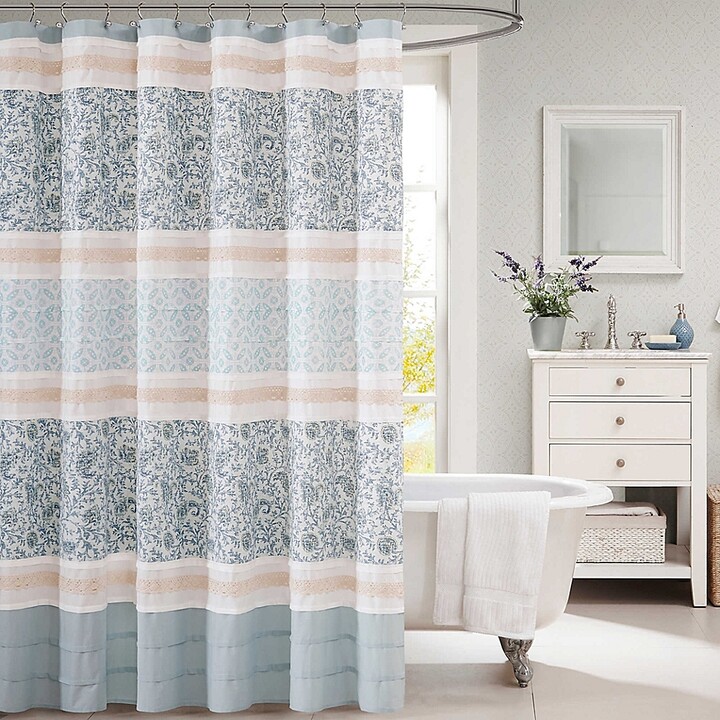 Paisley Bed The World S Largest, Madison Park Isla Shower Curtain In Blue