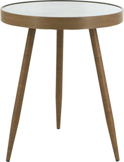 George Oliver Elegant Glass Top End Table Antique Gold Legs Modern Versatility