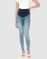 Thumbnail for your product : Soon Women's Blue High-Waisted - Overbelly Skinny Jeans