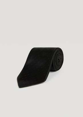 Emporio Armani Silk Tie With Micro Polka Dots
