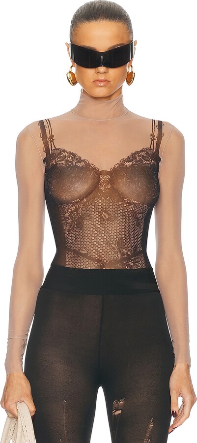 Balenciaga Lingerie Top in BlackNude