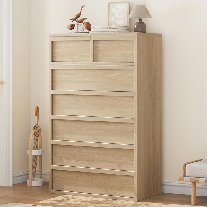 gaomon 7 Drawer Dresser for Bedroom 46 in Tall Modern 7 Chest of Drawers with Large Storage Space Wooden Dresser Organizer for Living Room