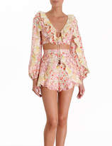Thumbnail for your product : Zimmermann Goldie Spliced Frill Top