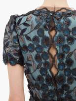 Thumbnail for your product : Luisa Beccaria Floral-embroidered Tulle Gown - Womens - Black Multi
