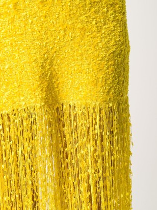 MSGM Fringed Textured Strappy Dress