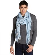 Thumbnail for your product : Gucci light blue cotton-silk blend GG scarf