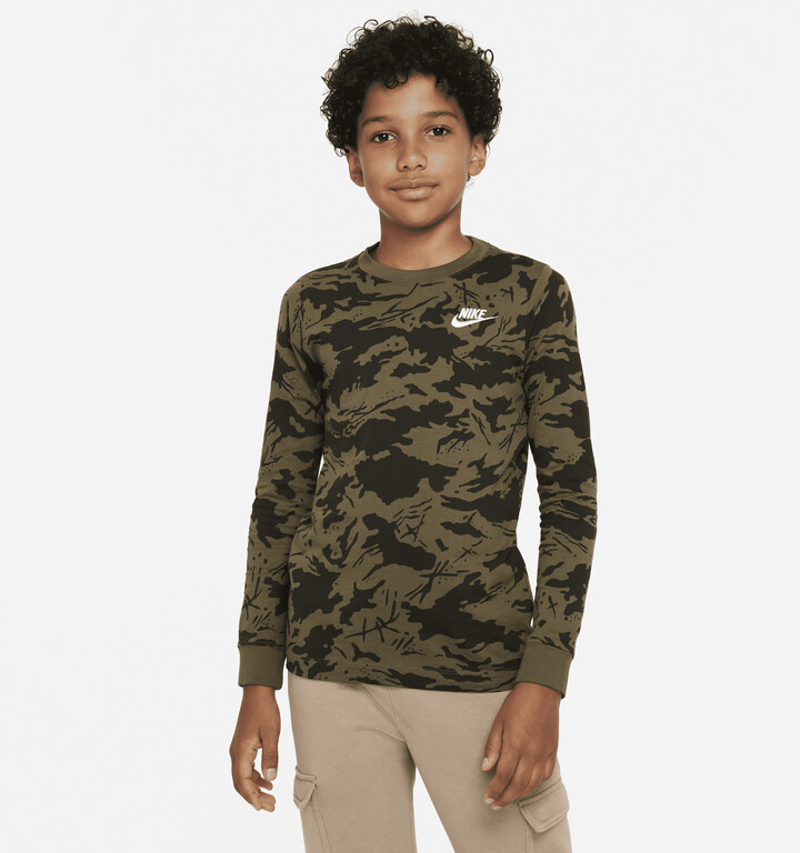 long sleeve green nike shirt