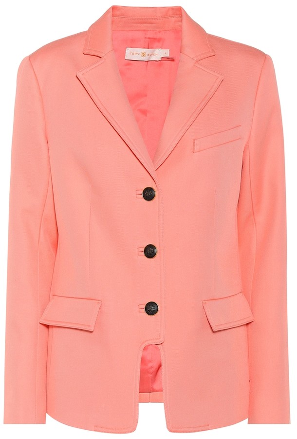 pink cotton blazer