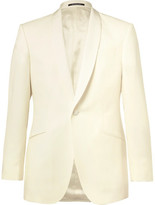 Thumbnail for your product : Richard James Ivory Slim-Fit Grosgrain-Trimmed Wool Tuxedo Jacket