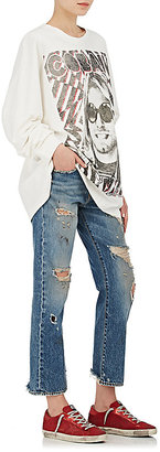 R 13 Women's Bowie Distressed Straight Crop Jeans