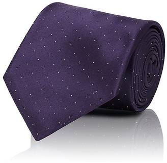 Brioni Men's Pin-Dot Silk-Cotton Satin Necktie
