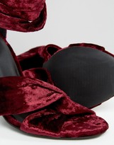 Thumbnail for your product : Missguided Velvet Tie Block Heeled Sandals