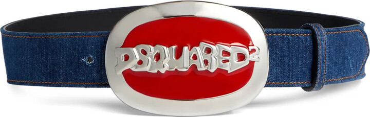 DSQUARED2 Logo-Buckle Denim Belt