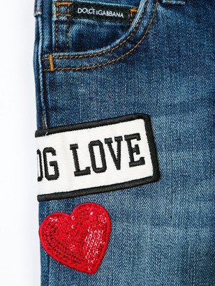 Dolce & Gabbana Children Love Patch Straight Jeans