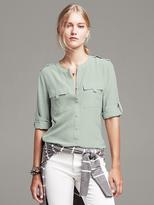 Thumbnail for your product : Banana Republic Heritage Sage Silk Military Blouse