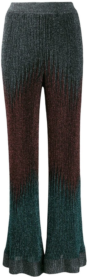 flared knit trousers