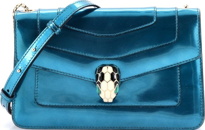 Bvlgari Serpenti Forever Shoulder Bag Metallic Leather Small