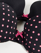 Thumbnail for your product : New Look 2 pack polka dot t-shirt bra in black pattern