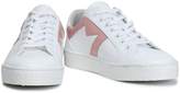 Thumbnail for your product : Maje Smooth And Metallic Leather Sneakers