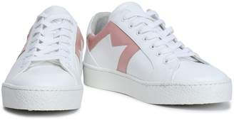 Maje Smooth And Metallic Leather Sneakers