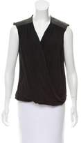 Thumbnail for your product : Helmut Lang Sleeveless Leather-Trimmed Top